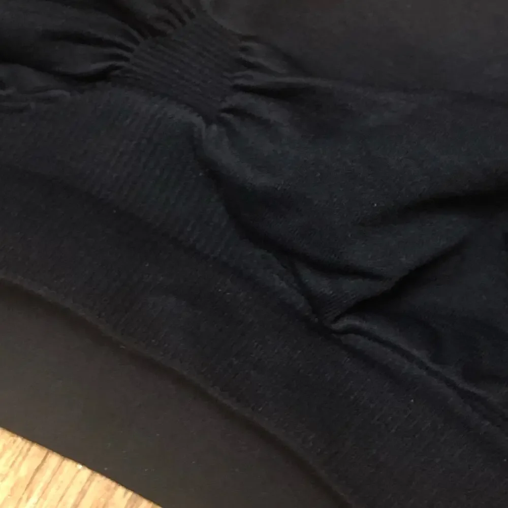 NWOT AS Revival Black Stretch Ruched Cinch Ribbed Sports Bra Size S/M